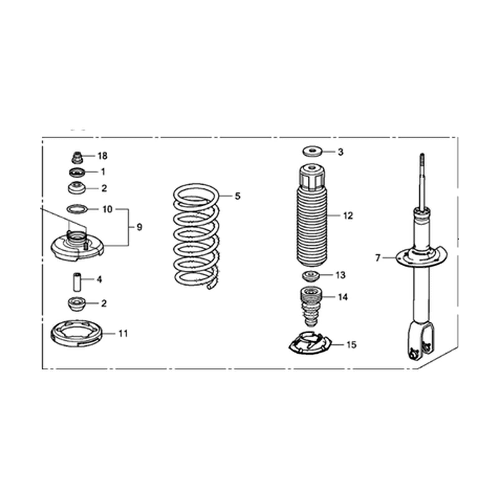 Honda Crosstour 2012 Rear Left Shock Absorber product image