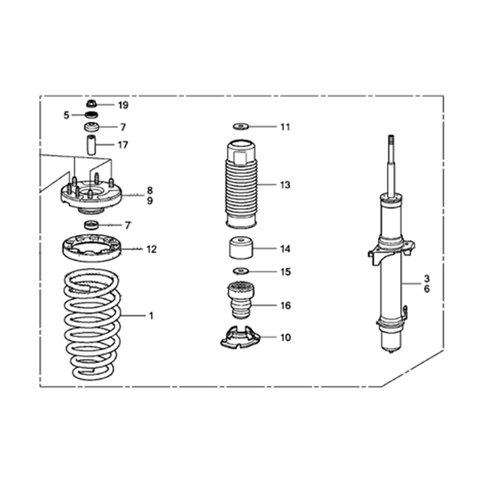 Honda Crosstour 2010 Front Right Shock Absorber product image