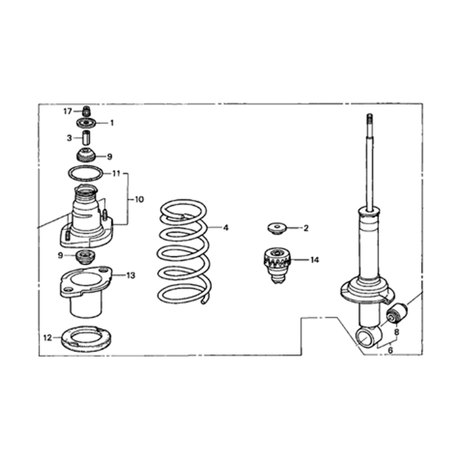 Rear Right shock absorbers for Honda CR-V OEM 52610-S9B-A04