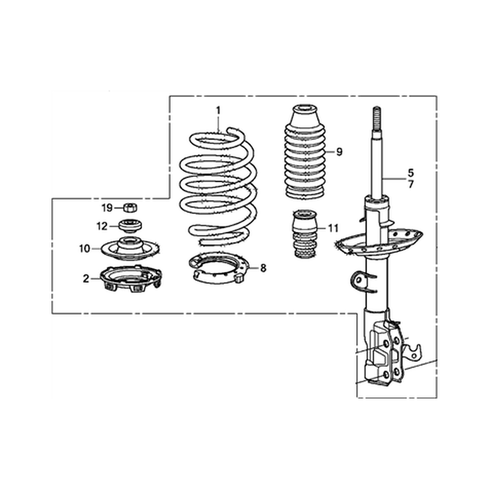 Front Left shock absorbers for Honda CR-Z OEM 51620-SZT-A01