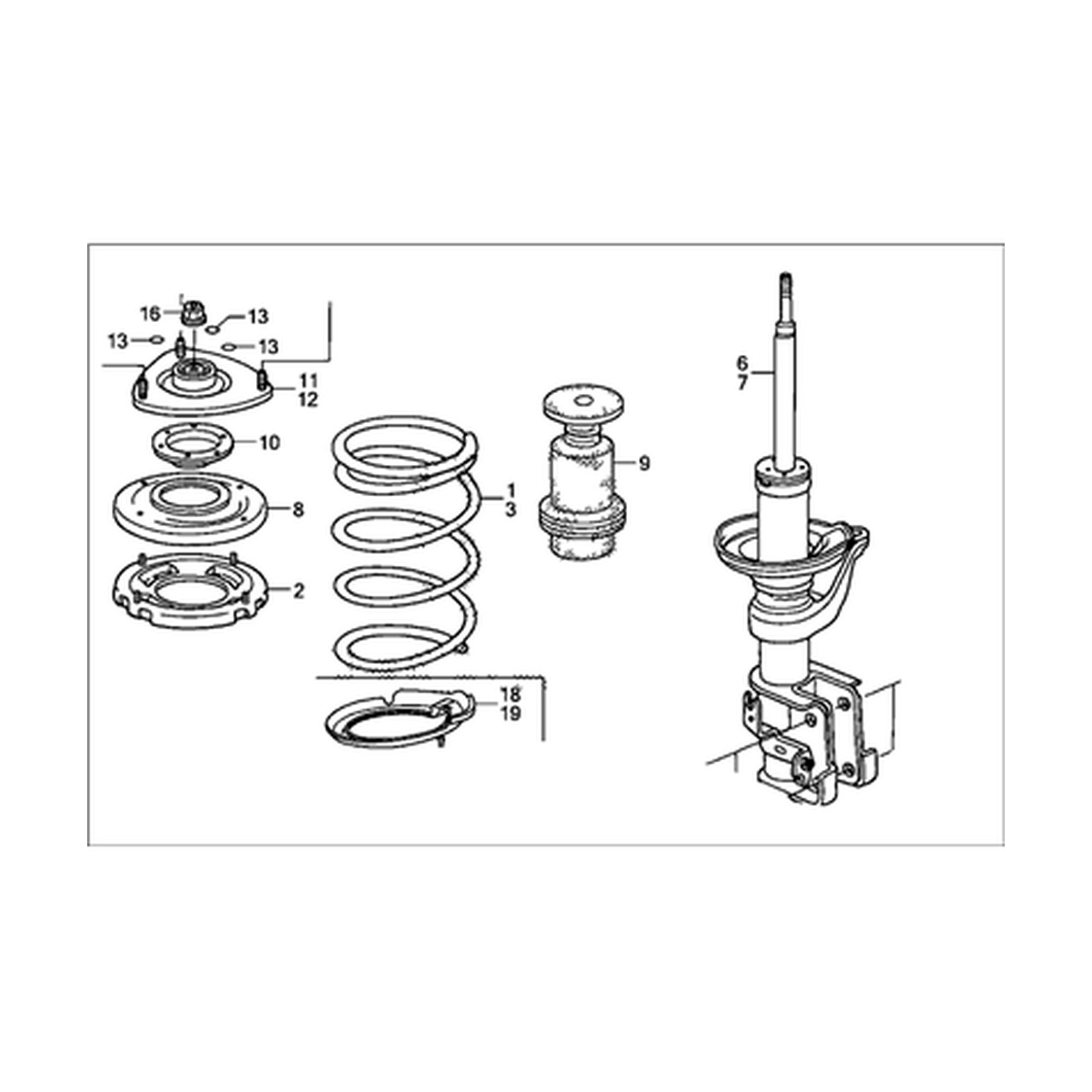 Front Left shock absorbers for Honda Element OEM 51602-SCV-A83