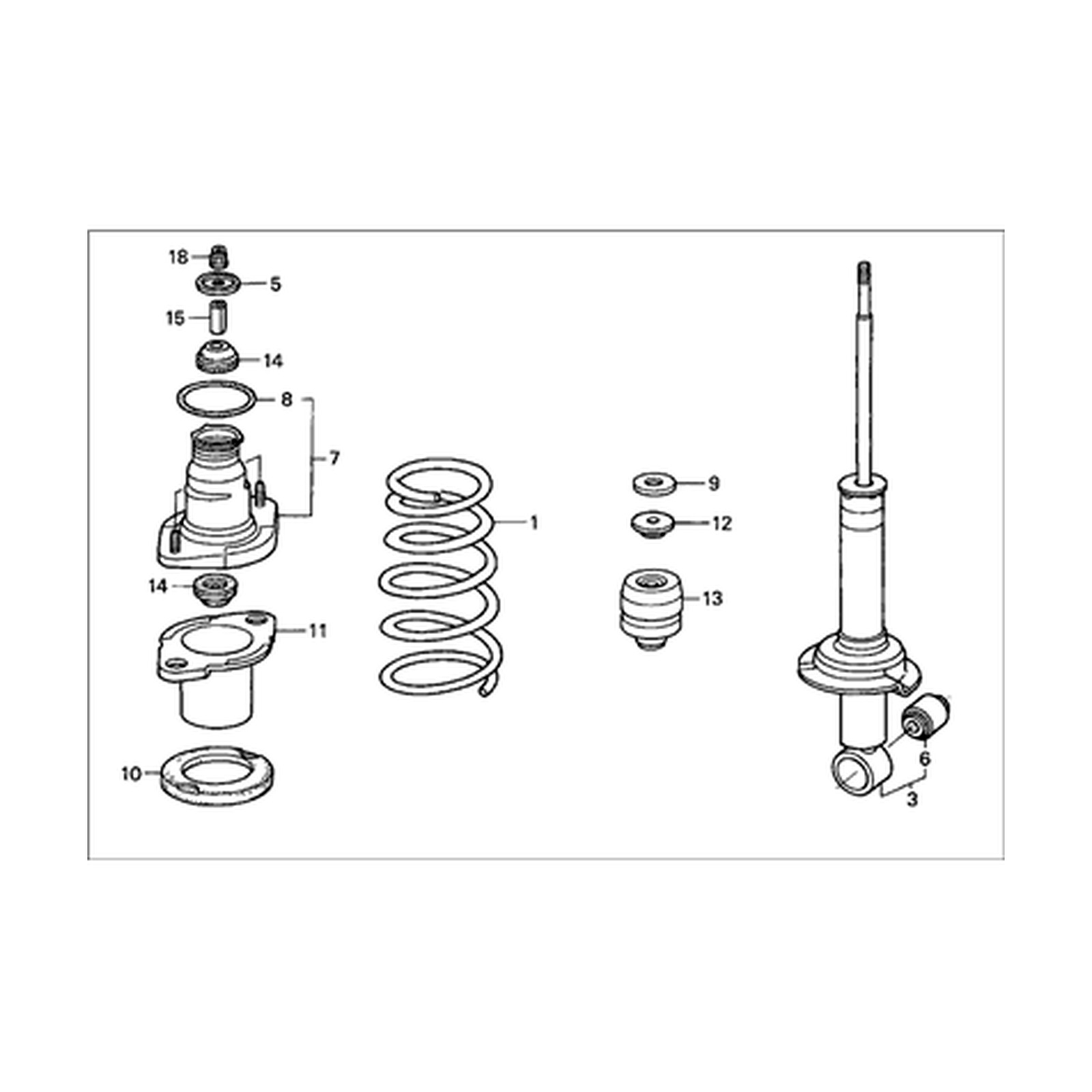 Rear Left shock absorbers for Honda Element OEM 52620-SCV-A21
