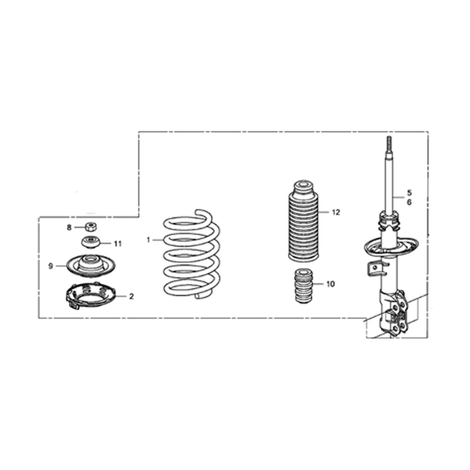 Front Right shock absorbers for Honda Fit OEM 51601-SLN-A14