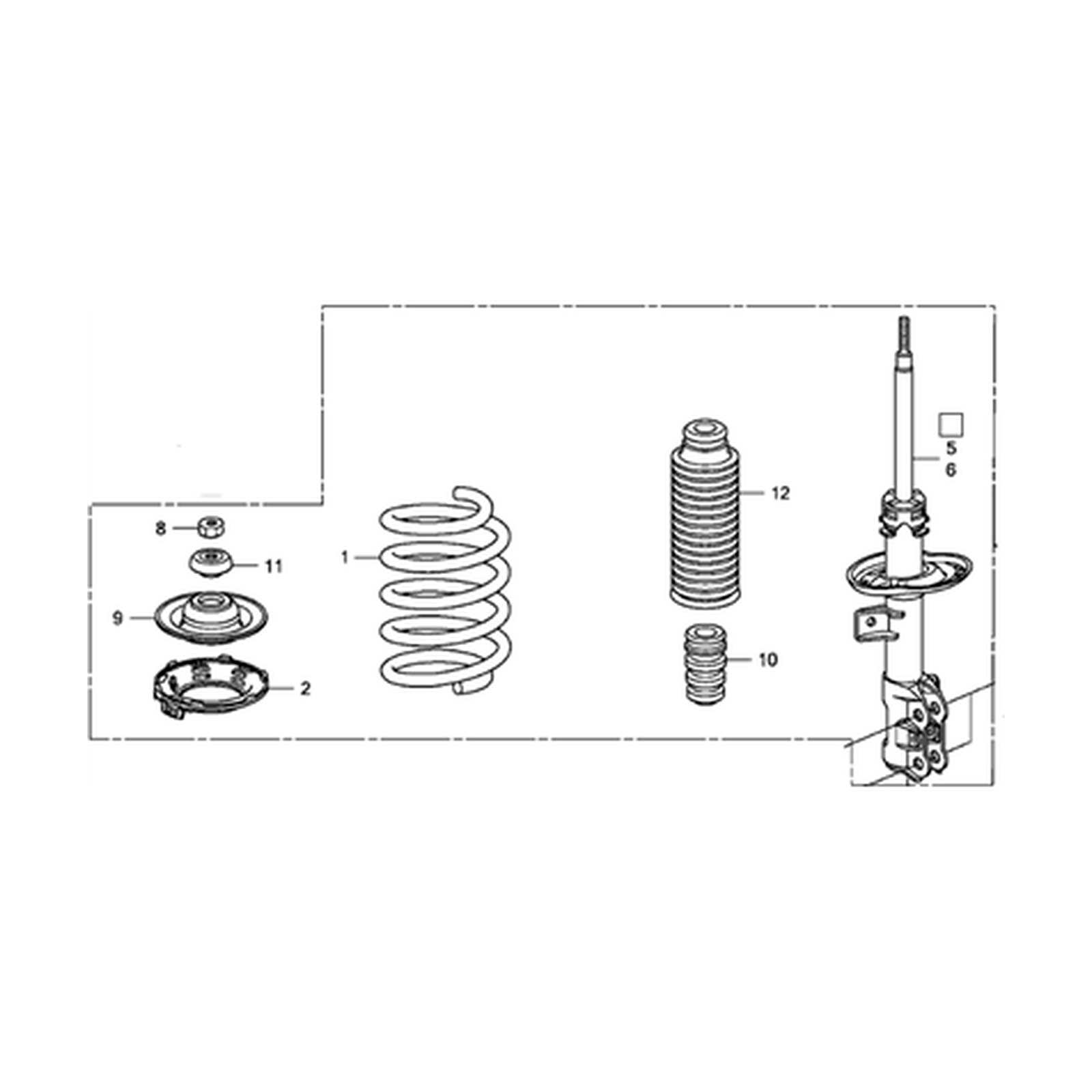 Front Left shock absorbers for Honda Fit OEM 51602-SLN-A13