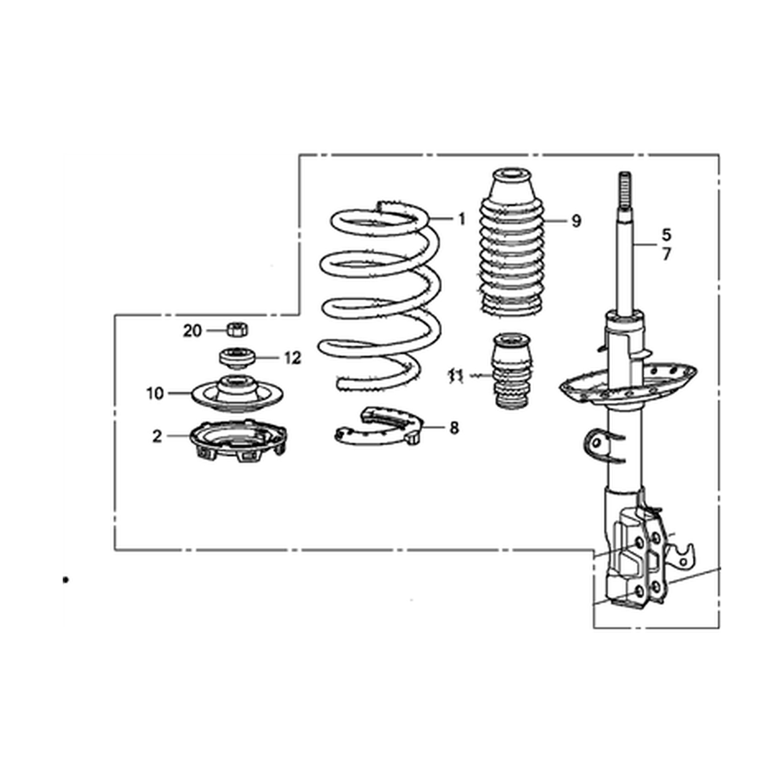 Front Left shock absorbers for Honda Fit OEM 51620-TK6-A31