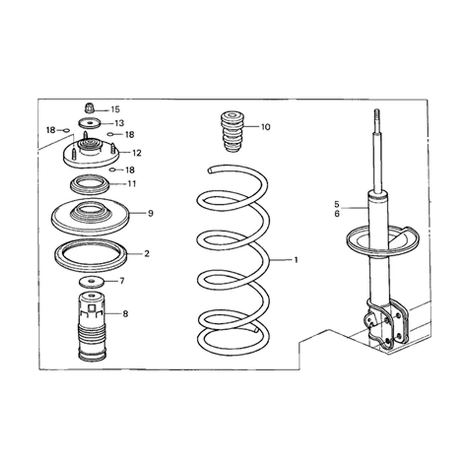 Front Right shock absorbers for Honda Odyssey OEM 51601-S0X-306