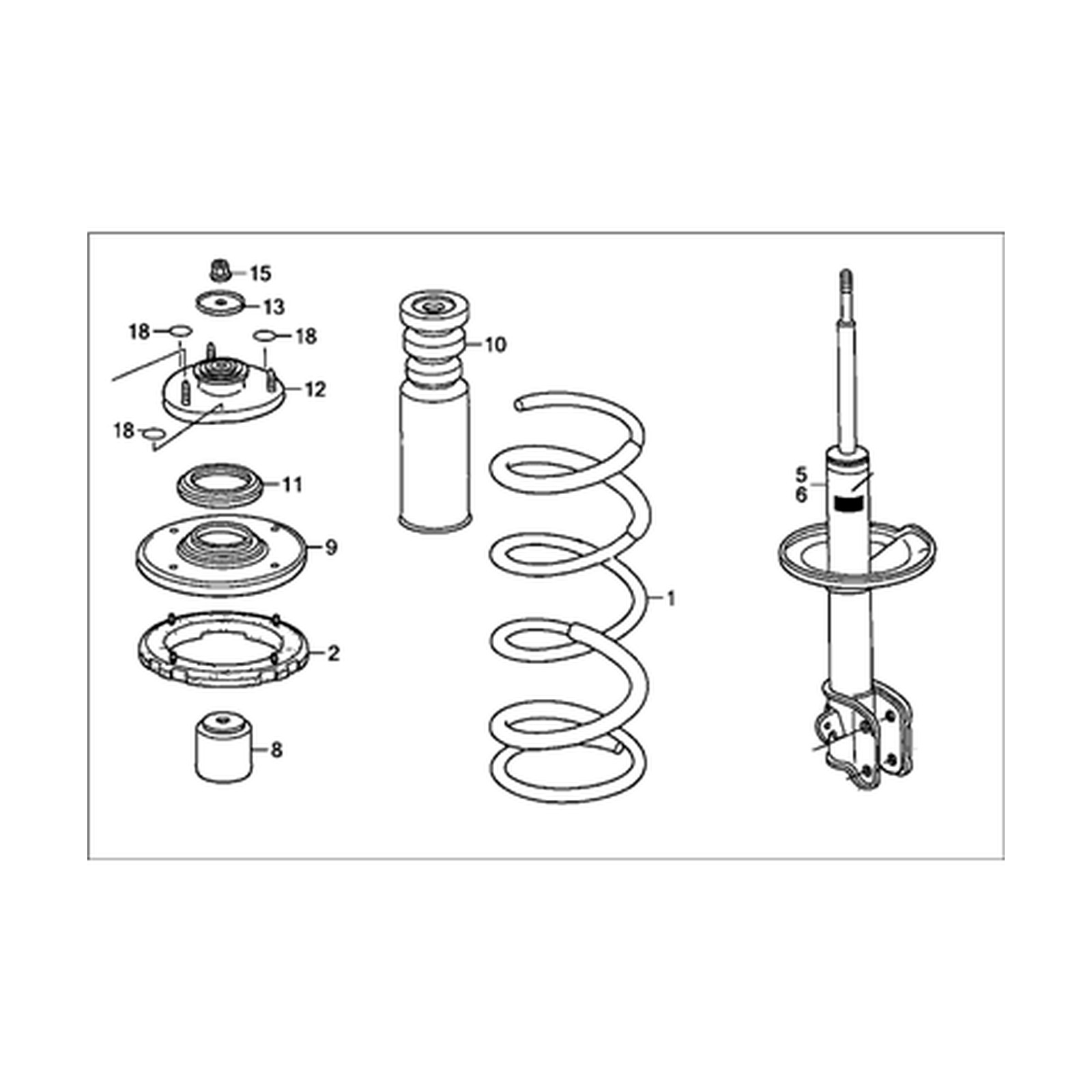 Front Left shock absorbers for Honda Pilot OEM 51602-S9V-305