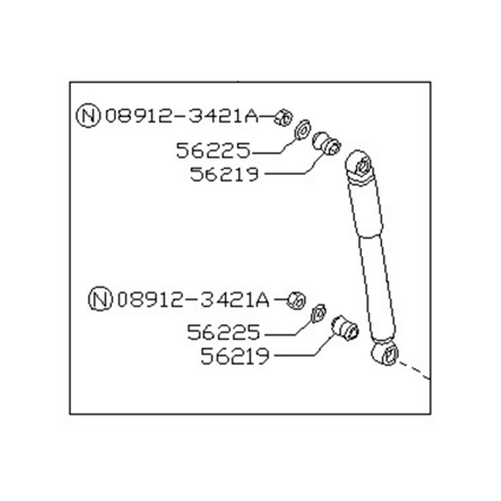 Rear shock absorbers for Nissan Hardbody Pickup (D21) OEM 56210-25G28