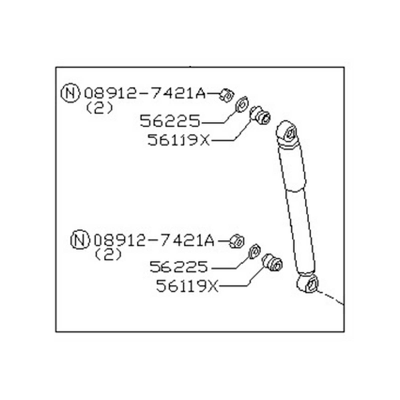 Rear shock absorbers for Nissan Hardbody Pickup (D21U) OEM 56210-S4326