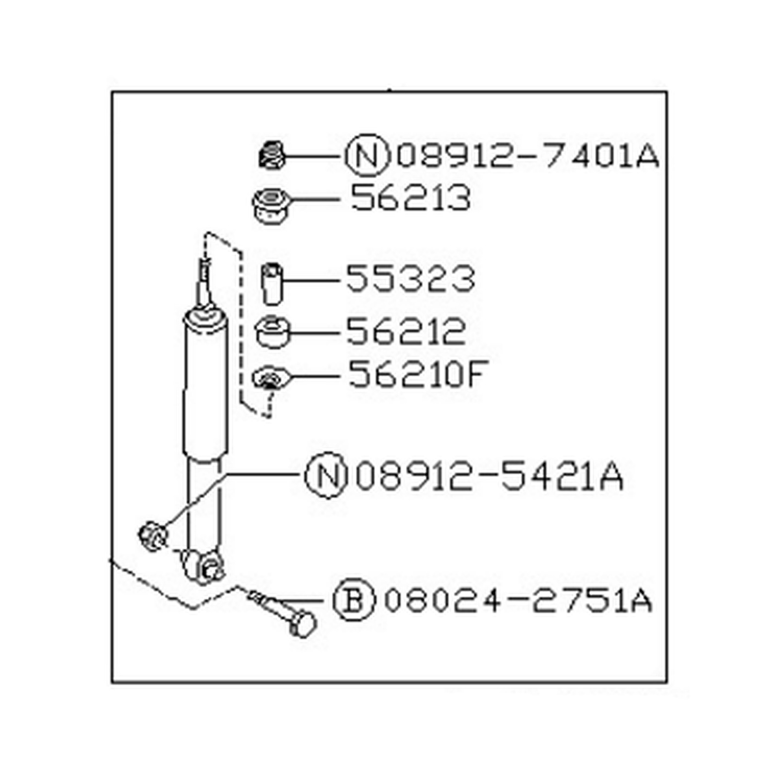 Rear shock absorbers for Nissan Van OEM 56210-11C25