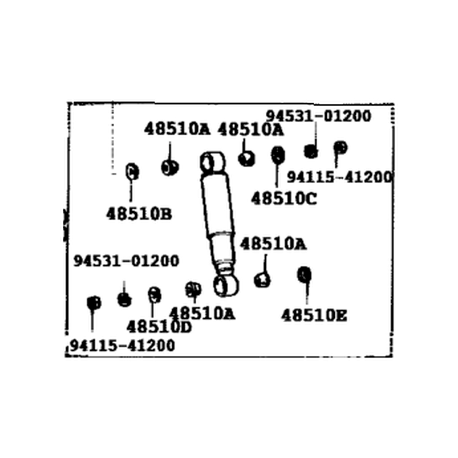 Front Right shock absorbers for Toyota Land Cruiser OEM 48511-69045